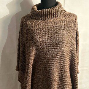 Cozy Studio Works Knit Turtle Neck Poncho, One Size